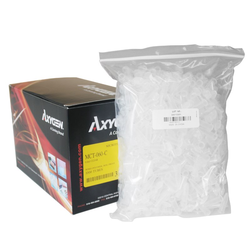 实验耗材 Axygen爱思进0.5ml离心管 MCT-060-C 1000支/盒,10盒/箱
