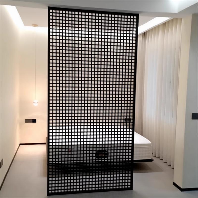 简约铁艺百叶格栅隔断墙办公室展厅酒店镂空隔栅客厅卧室格子屏风