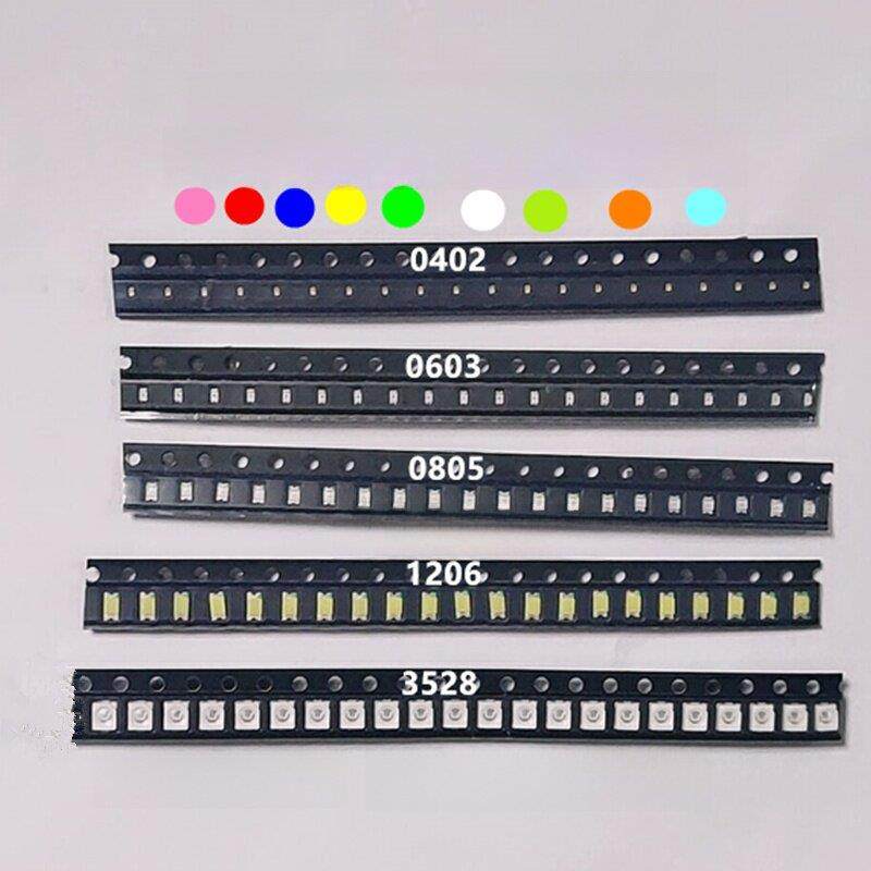 包邮 0402 0603 0805 1206红黄蓝绿白指示灯触摸按键模型LED灯珠