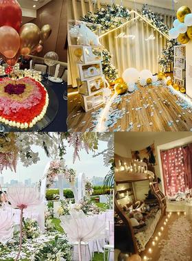 模拟婚礼玫瑰花瓣婚礼生日装饰无纺布绢花舞台建议手散花金银