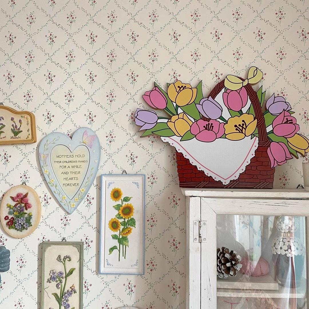 洋菓子SweetHome昭和花篮壁挂装饰少女卧室摆件客厅家居书房装饰