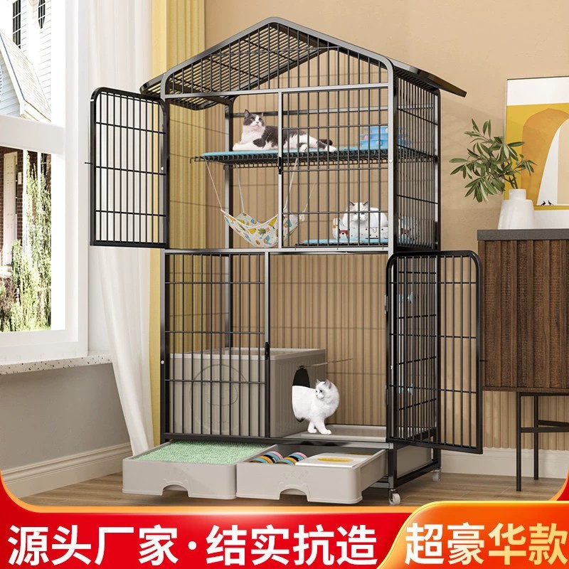 猫笼大空间特大号加粗加固家用室内猫别墅超大自由空间猫屋猫城堡