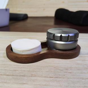 胡桃木咖啡机压粉锤布粉器底座滤纸收纳架各尺寸通用底座