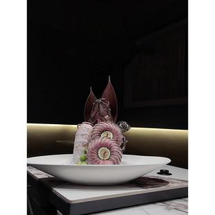 新三文鱼陶瓷刺身盘海鲜姿势大咖啡自助冰盘烹饪盘石斑鱼火锅介绍