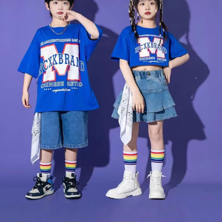 六一儿童街舞演出服嘻哈风中小学生运动会啦啦队幼儿园班服RS1129
