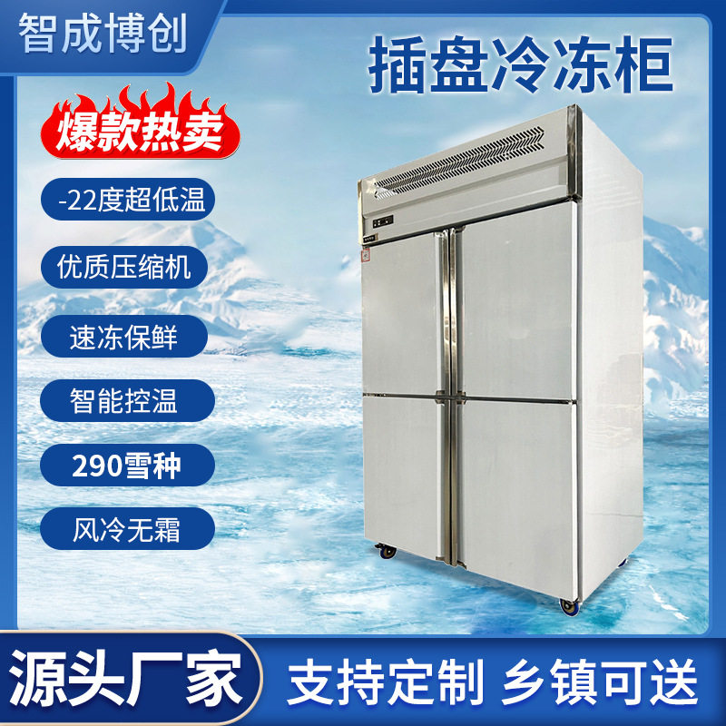 四门插盘冷冻柜商用冷冻厨房保鲜柜六开门冷柜大容量冰箱立体冰柜