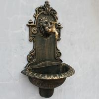 鑄鐵工藝水槽庭院花園盥洗盆洗手盆家居擺設裝飾品壁掛獅頭掛墻式