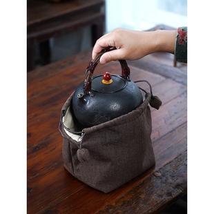 采购产品棉麻织物水壶茶壶袋铁制水壶银制水壶收纳袋茶具旅行袋户