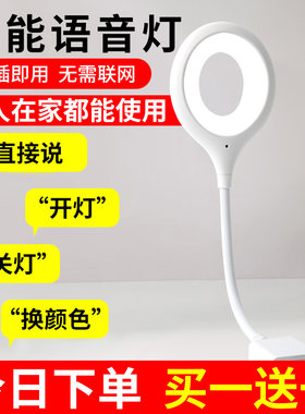 智能语音台灯声控卧室床头家用LED儿童起床睡眠婴儿喂奶USB小夜灯