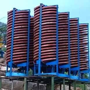 玻璃钢螺旋溜槽洗煤脱泥400 600 1500水洗砂金矿选金配套机械设备