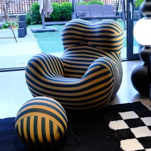 希山 妈妈的怀抱休闲单人布艺沙发椅 意式极简设计师阳台懒人躺椅