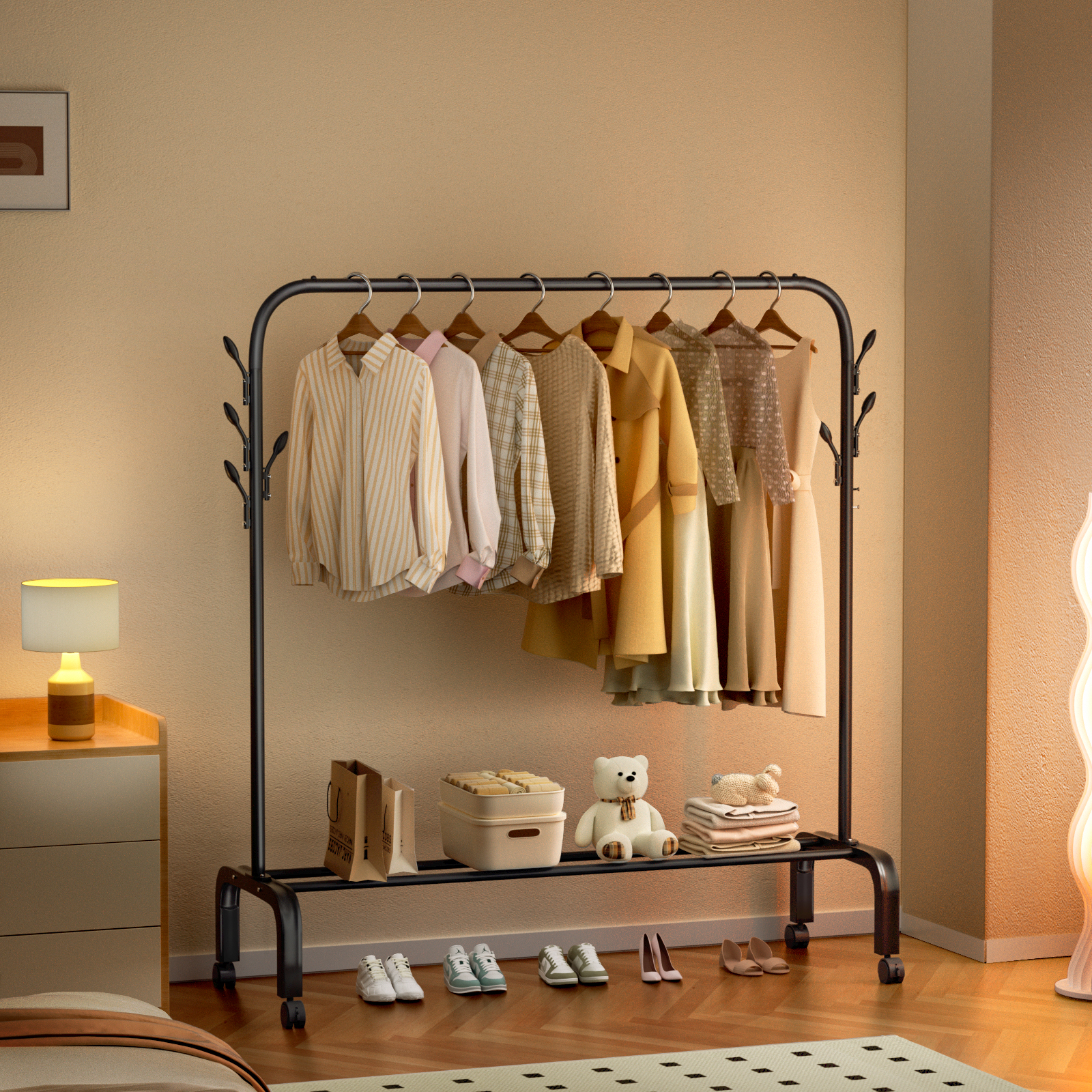 晾衣架落地家用卧室内宿舍室外阳台晾衣杆晒被子挂衣服简约衣帽架