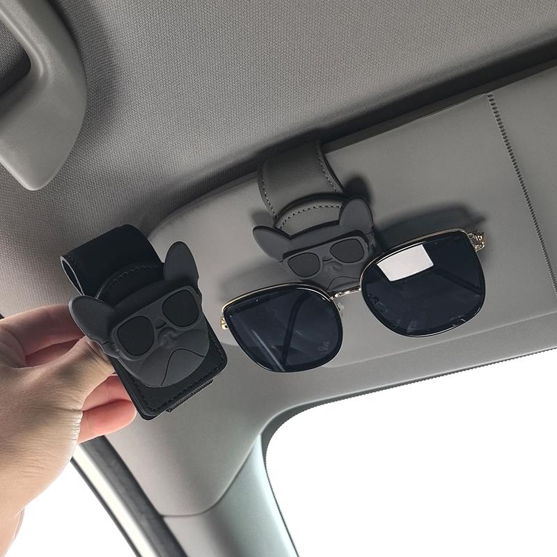 车载眼镜夹汽车遮阳板收纳夹多功能车内主驾驶太阳镜墨镜放置架男