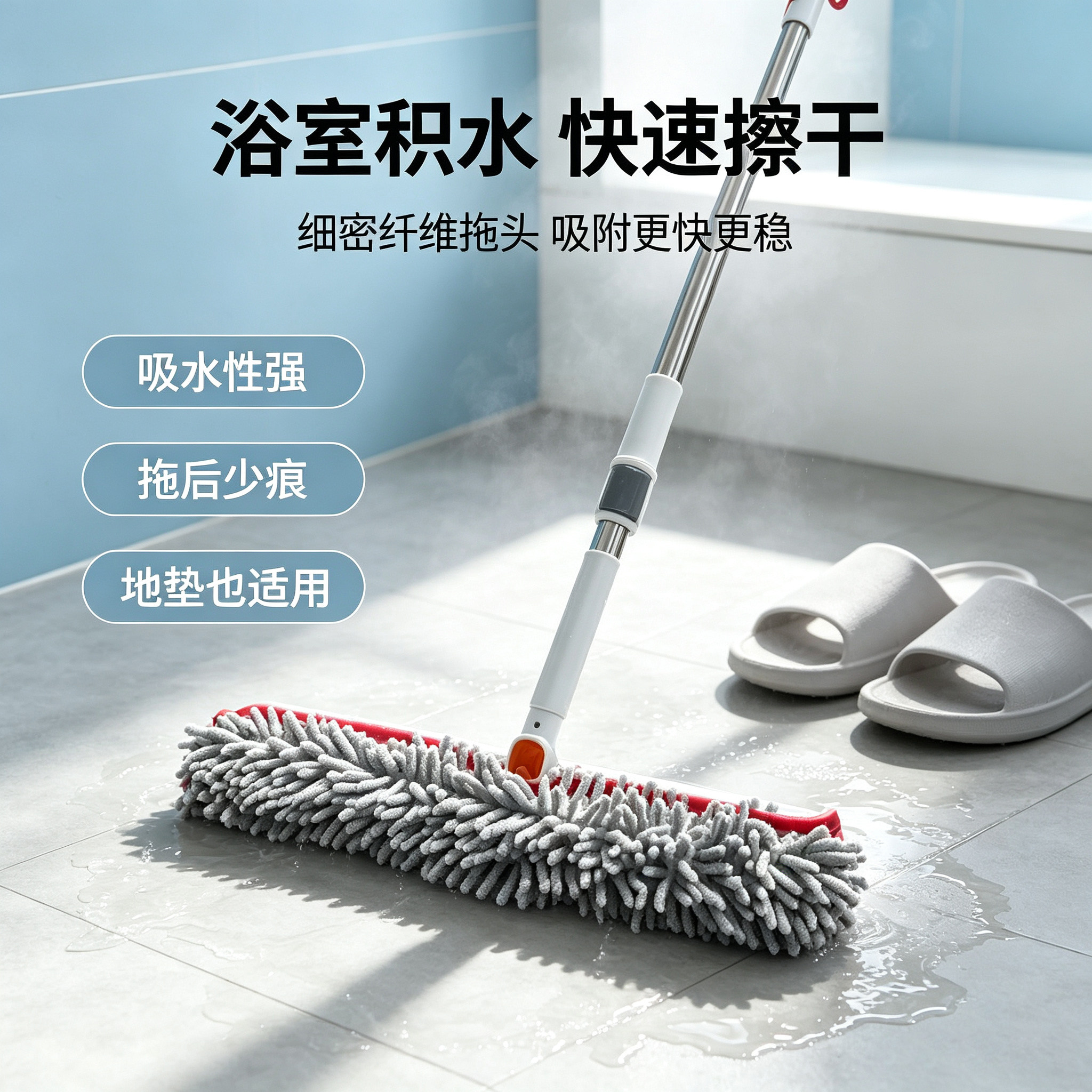 魔术扫把家用雪尼尔布套刮地板刮水器拖地扫地神器硅胶卫生间地面