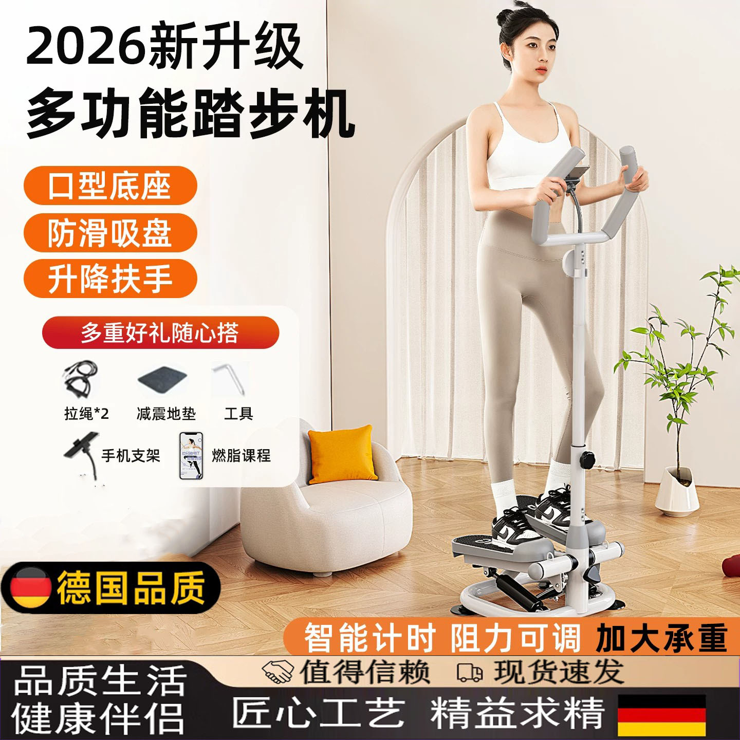 德国扶手踏步机女家用减肥器静音