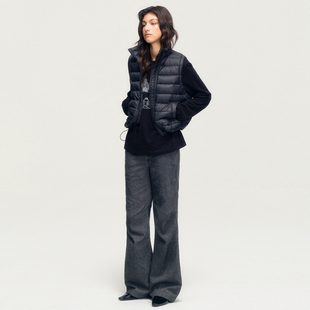 SoloForTwo 内抽设计黑色背心夹层外套 质感安心排骨羽绒服马甲