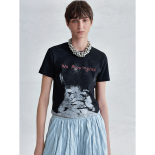 主题短袖 T恤 26夏短款 正肩修身 型上衣 SoloForTwo 小版 星空下