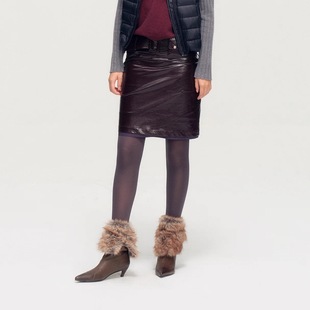 SoloForTwo 口袋柔软肌理皮半裙