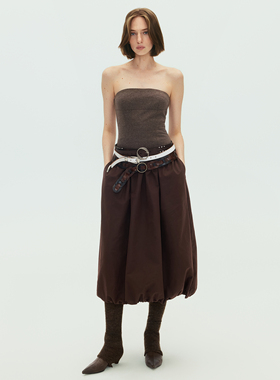 SoloForTwo 冬季花苞抹胸裙 复古轻礼服连衣裙