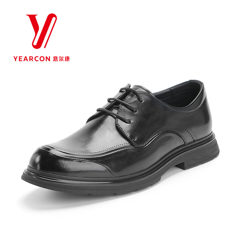 意尔康2025新款真皮德比男鞋