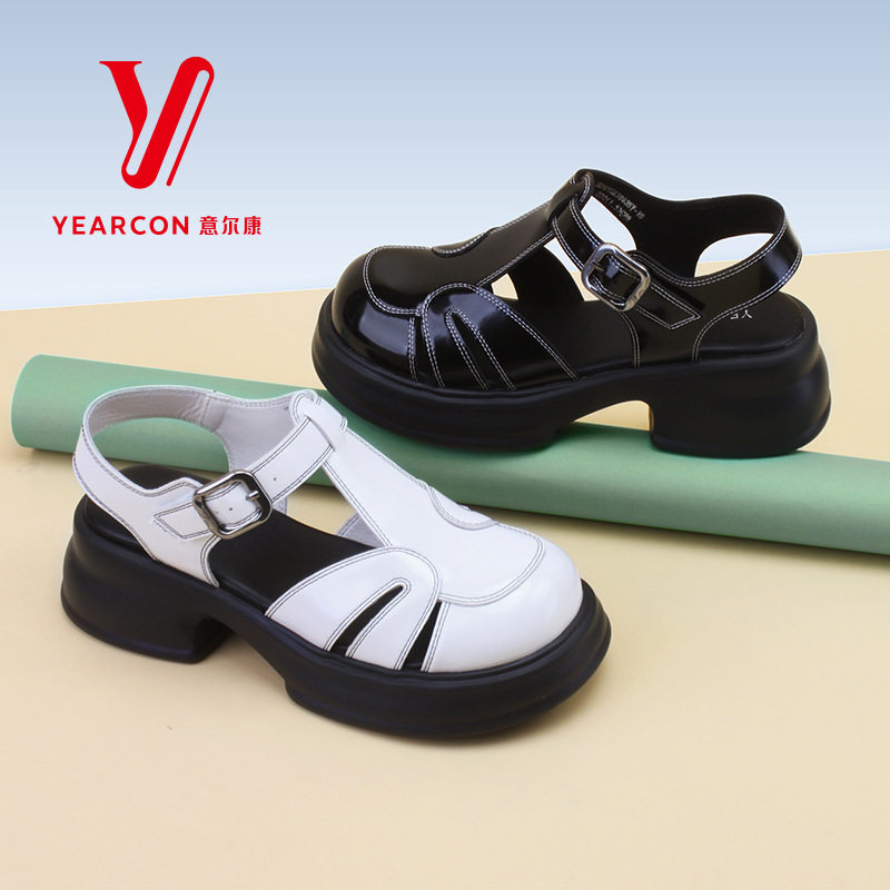 意尔康女鞋新款夏季时尚休闲厚底凉鞋女包头2025新款百搭增高复古,女鞋,罗马凉鞋,淘宝优惠券,粉丝福利购,淘宝优惠卷