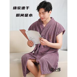 浴巾男款裹巾可穿式可裹睡袍大毛巾男士专用游泳吸水家用斗篷浴袍