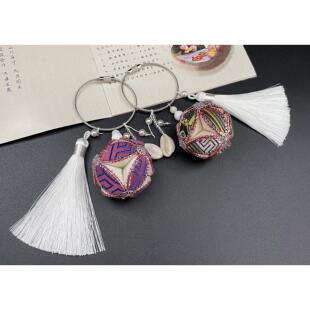 广西靖西秀芳绣球纯手工大圆扣绣球吊坠