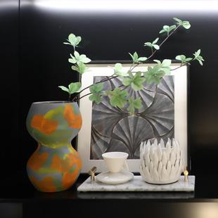 簡(jiǎn)約現(xiàn)代陶瓷擺件花瓶樣品間家居裝 飾品玻璃居家居家喬遷送禮禮物
