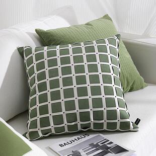 绿色现代简约抱枕沙发靠枕客厅高级感床头靠背靠枕车载护腰靠垫
