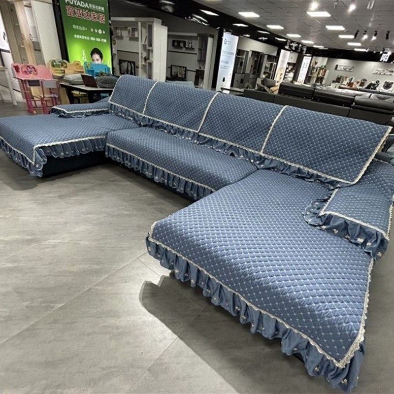 GZ6M新款布艺双贵妃全套沙发垫靠背巾扶手U型4米2以内沙发使用四