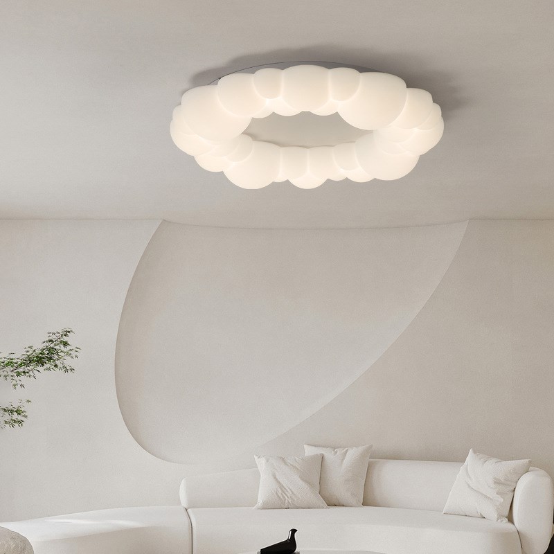 跨境云朵灯泡泡灯奶油风甜甜圈灯客厅主灯简约卧室儿童房吸顶灯具