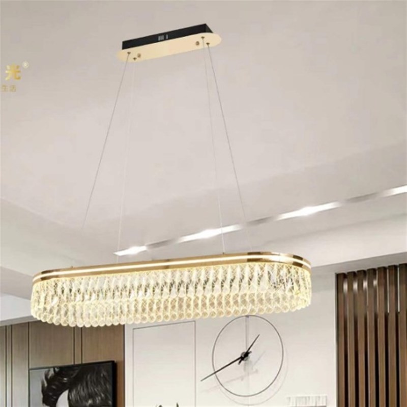 意式轻奢水晶客厅吊灯现代简约圆形主卧室灯具创意餐厅2023年新款