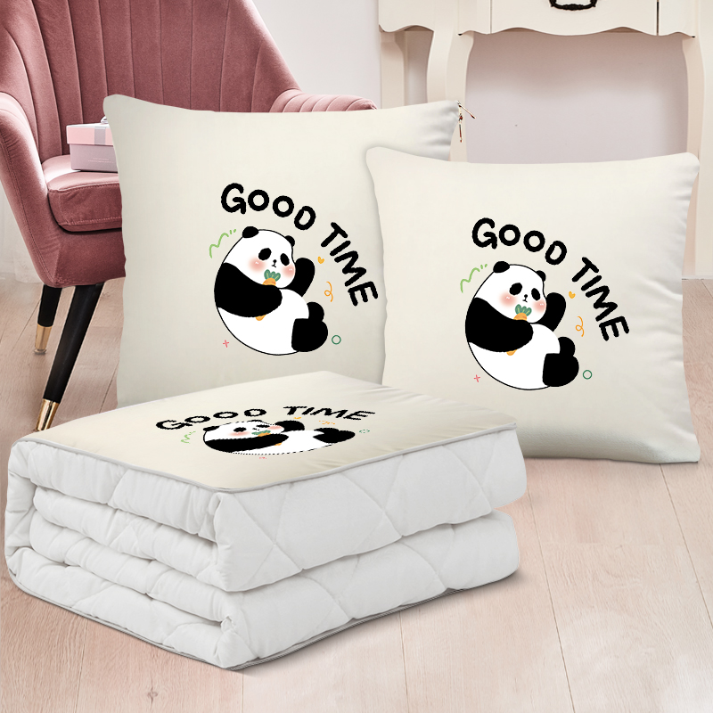 抱枕被子两用夏季空调被客厅沙发午睡毯子办公室汽车夏凉被二合一