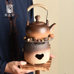 烧水提梁壶耐高温明火炭炉烤炉子 陶迷围炉煮茶器具全套自在钩挂式
