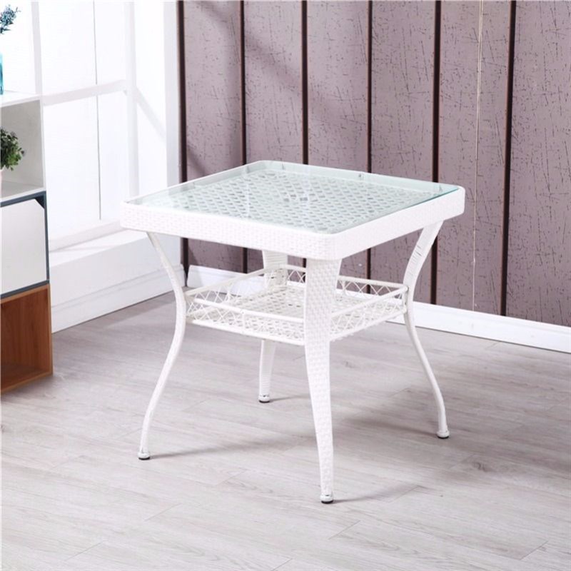 阳台小茶几方形茶桌小方桌藤编桌编织休闲茶几边桌边几储物茶台