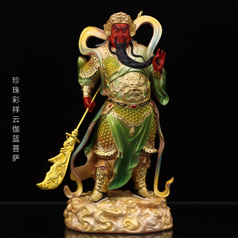 伽蓝韦陀菩萨左右护法佛像关公韦驮树脂像家用寺庙佛堂居家摆件