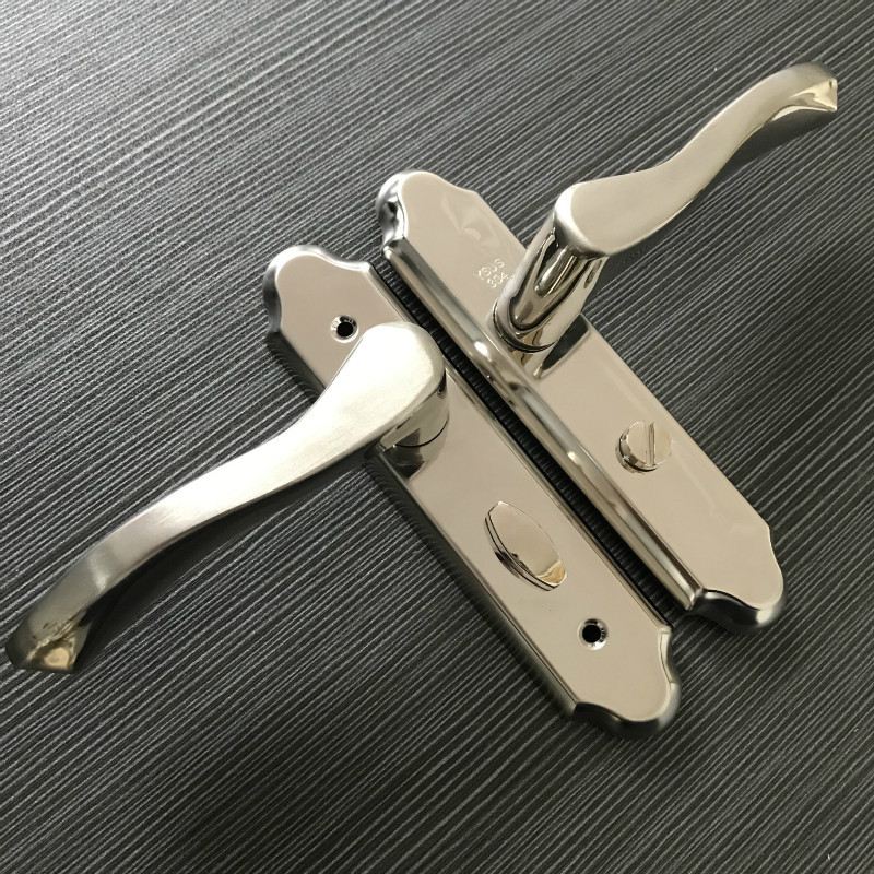 不锈钢卫生间门锁无钥匙室内卧室洗手间铝合金单舌厕所通用型把手