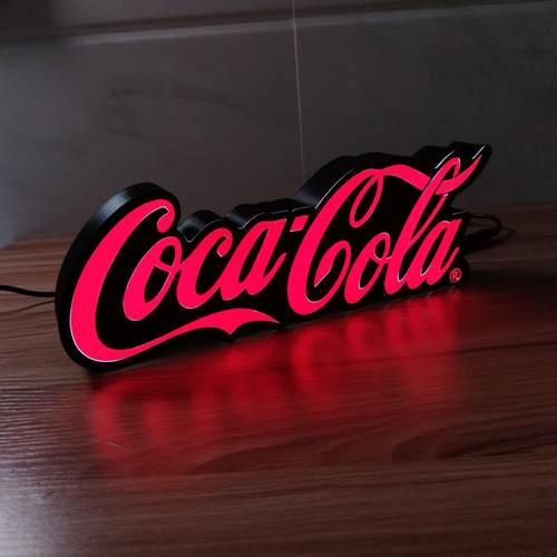 小钰102507定制亚克力发光字可口可乐桌面立体可手持迷你摆件