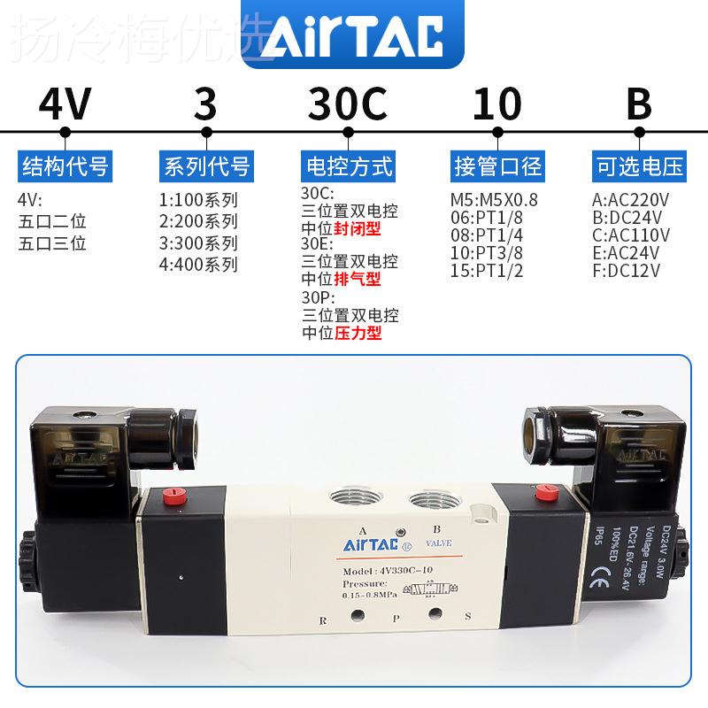 原装亚德 电磁阀4V33C10B V3客30C-10 DC24V 0AIRT4ACFIO 中封型