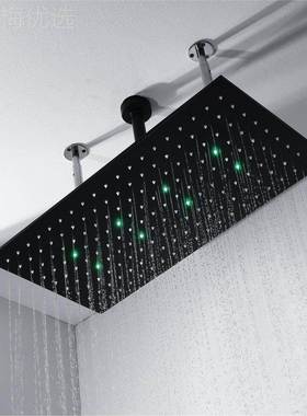 HIDEEP暗装黑色LD39412吊顶式天E幕恒温钮三功能侧洒喷按按摩花套