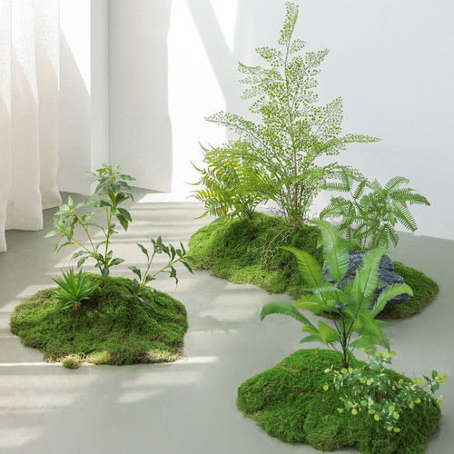 仿真绿植苔藓假植物微景观布置装饰室内青苔造景组合橱窗落地摆件