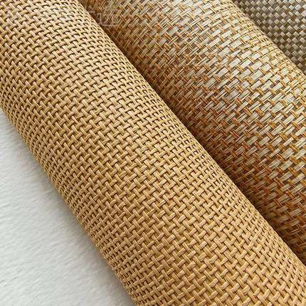 8客景厅东南亚日式植j编织YFL墙纸草编天物然电视背墙壁纸壁纸g3