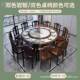 实木岩板餐桌UKC椅组合中式 轻酒店圆大桌圆奢餐桌家用圆新形吃饭