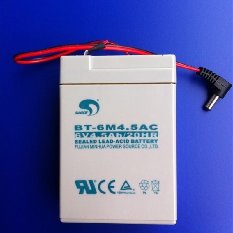 杭州四方电池四方电子吊秤蓄电池6V4.5AH四方电子秤电瓶带连接线