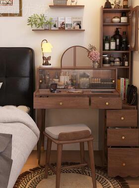 H&家具梳妆台古实木中古柜风卧PSN室胡一桃色复斗体美式法式化妆