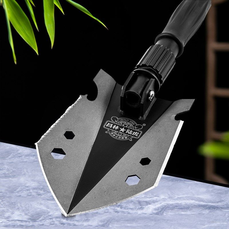 昌林多功能工兵铲德国户外锰钢加厚兵工铲子中国折叠车载露营铁锹