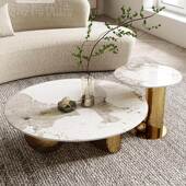 圆球脚不锈钢大小FIU茶几组合客厅岩板家用茶高矮桌腿套创几创意