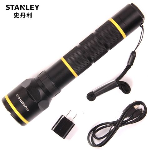 史丹利LED超亮锂电铝合金手电筒3W防水手电筒户外工作灯STMT95154
