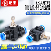调节限流限速节流阀气动气管快速接头LSA LSA管道式