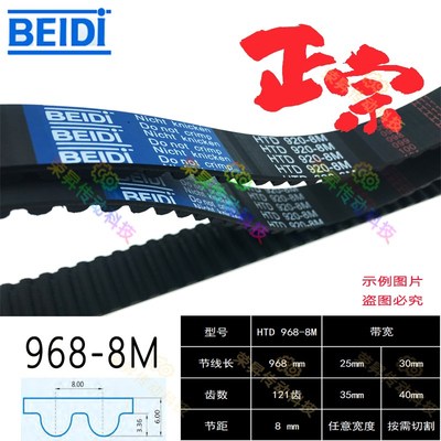 加工中心XYZ主轴同步带8M968贝递BEIDI编码器皮带HTD 968-8M数控